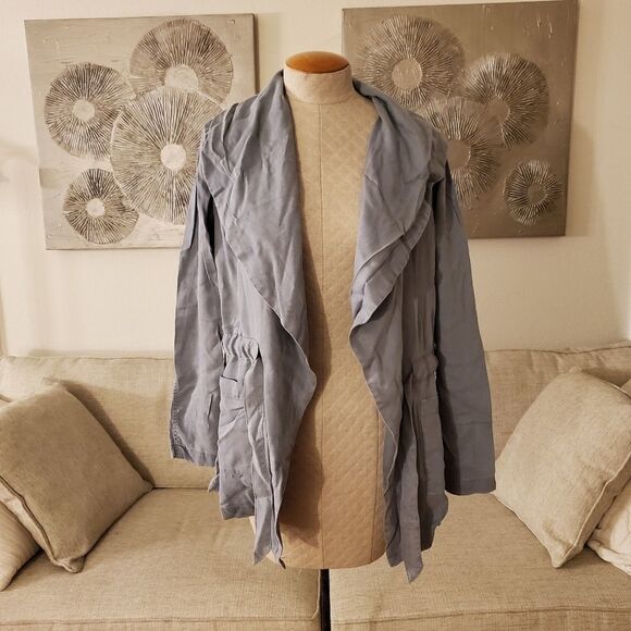Max Jeans Shawl Tencel Jacket size Medium in Grey - NEW - Picture 3 of 13